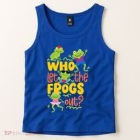 Who Let The Frogs Out Cute Gift Tank Top thumb 2