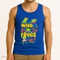 Who Let The Frogs Out Cute Gift Tank Top thumb 3