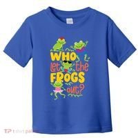 Who Let The Frogs Out Cute Gift Toddler T-Shirt thumb 0