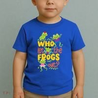 Who Let The Frogs Out Cute Gift Toddler T-Shirt thumb 2