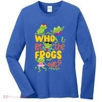 Who Let The Frogs Out Cute Gift Women's Long Sleeve Shirt thumb 0