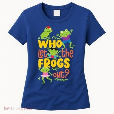 Who Let The Frogs Out Cute Gift Women's T-Shirt