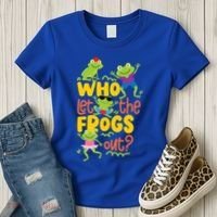 Who Let The Frogs Out Cute Gift Women's T-Shirt thumb 3