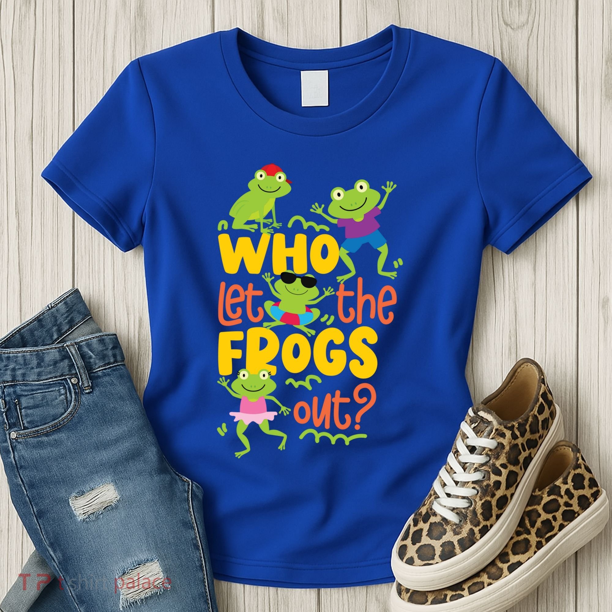 Who Let The Frogs Out Cute Gift Women's T-Shirt