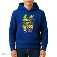 Who Let The Frogs Out Cute Gift Kids Hoodie thumb 4