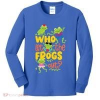 Who Let The Frogs Out Cute Gift Kids Long Sleeve Shirt thumb 0