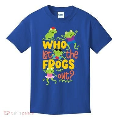 Who Let The Frogs Out Cute Gift Kids T-Shirt
