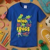Who Let The Frogs Out Cute Gift Kids T-Shirt thumb 3