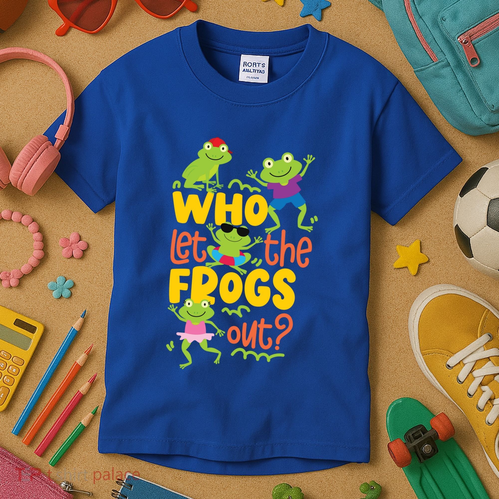 Who Let The Frogs Out Cute Gift Kids T-Shirt