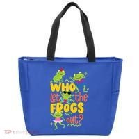 Who Let The Frogs Out Cute Gift Tote Bag thumb 0