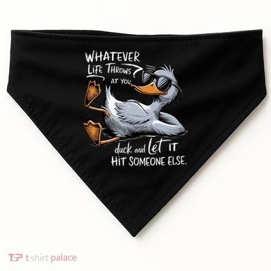 Whatever Life Throws At You Funny Funny Duck Meme USA-Made Doggie Bandana