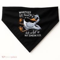 Whatever Life Throws At You Funny Funny Duck Meme USA-Made Doggie Bandana thumb 0