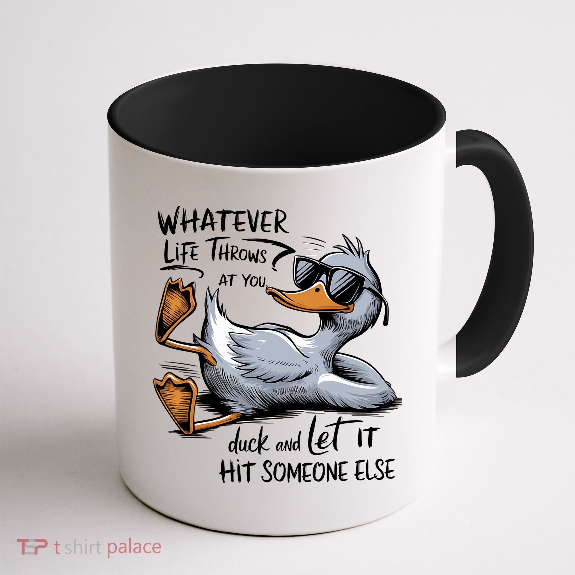 Whatever Life Throws At You Funny Funny Duck Meme Coffee Mug