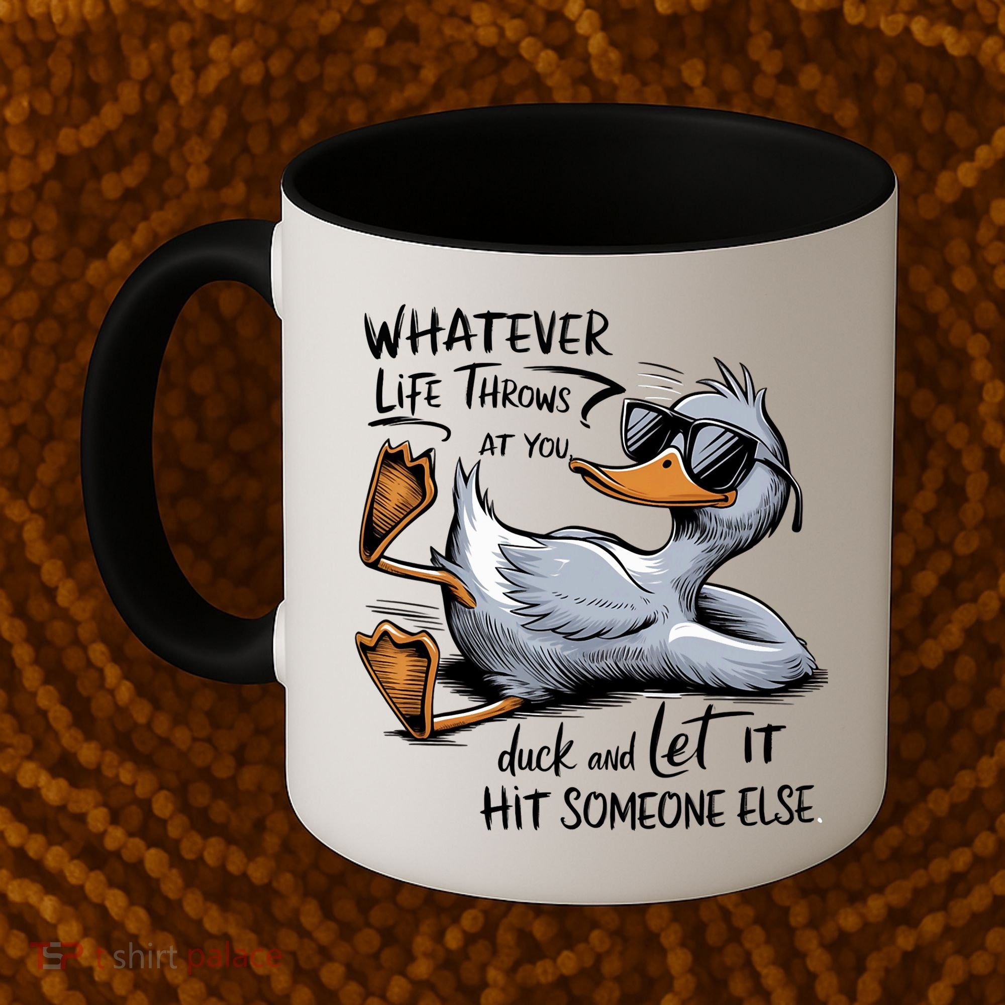 Whatever Life Throws At You Funny Funny Duck Meme Coffee Mug