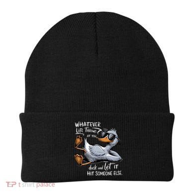 Whatever Life Throws At You Funny Funny Duck Meme Beanie