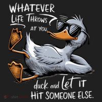 Whatever Life Throws At You Funny Funny Duck Meme Beanie thumb 2