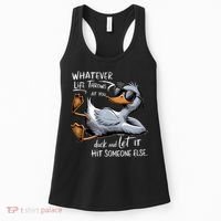 Whatever Life Throws At You Funny Funny Duck Meme Women's Tank Top thumb 0