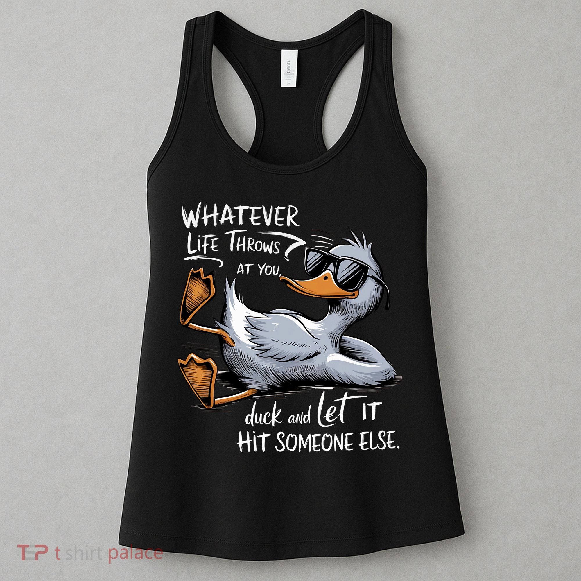 Whatever Life Throws At You Funny Funny Duck Meme Women's Tank Top