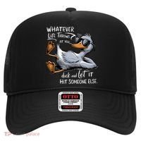 Whatever Life Throws At You Funny Funny Duck Meme Hat thumb 0