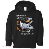 Whatever Life Throws At You Funny Funny Duck Meme Toddler Hoodie thumb 0