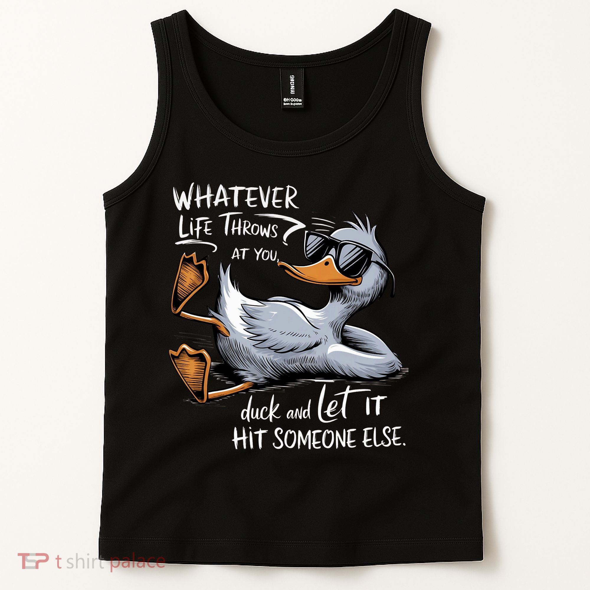 Whatever Life Throws At You Funny Funny Duck Meme Tank Top