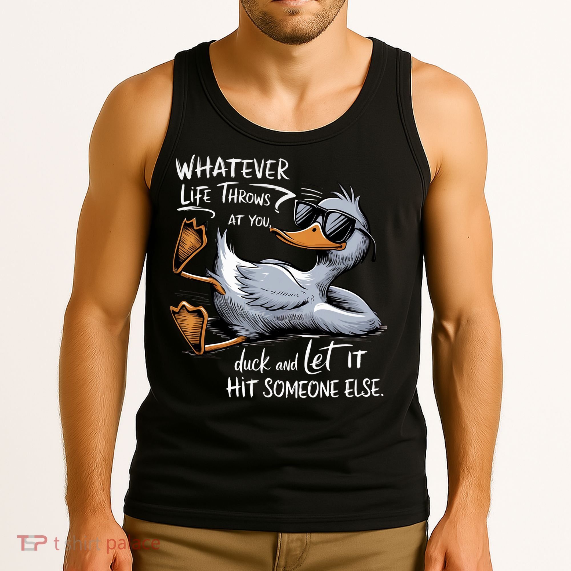 Whatever Life Throws At You Funny Funny Duck Meme Tank Top