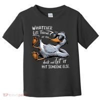 Whatever Life Throws At You Funny Funny Duck Meme Toddler T-Shirt thumb 0