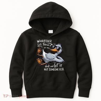 Whatever Life Throws At You Funny Funny Duck Meme Kids Hoodie