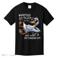 Whatever Life Throws At You Funny Funny Duck Meme Kids T-Shirt thumb 0
