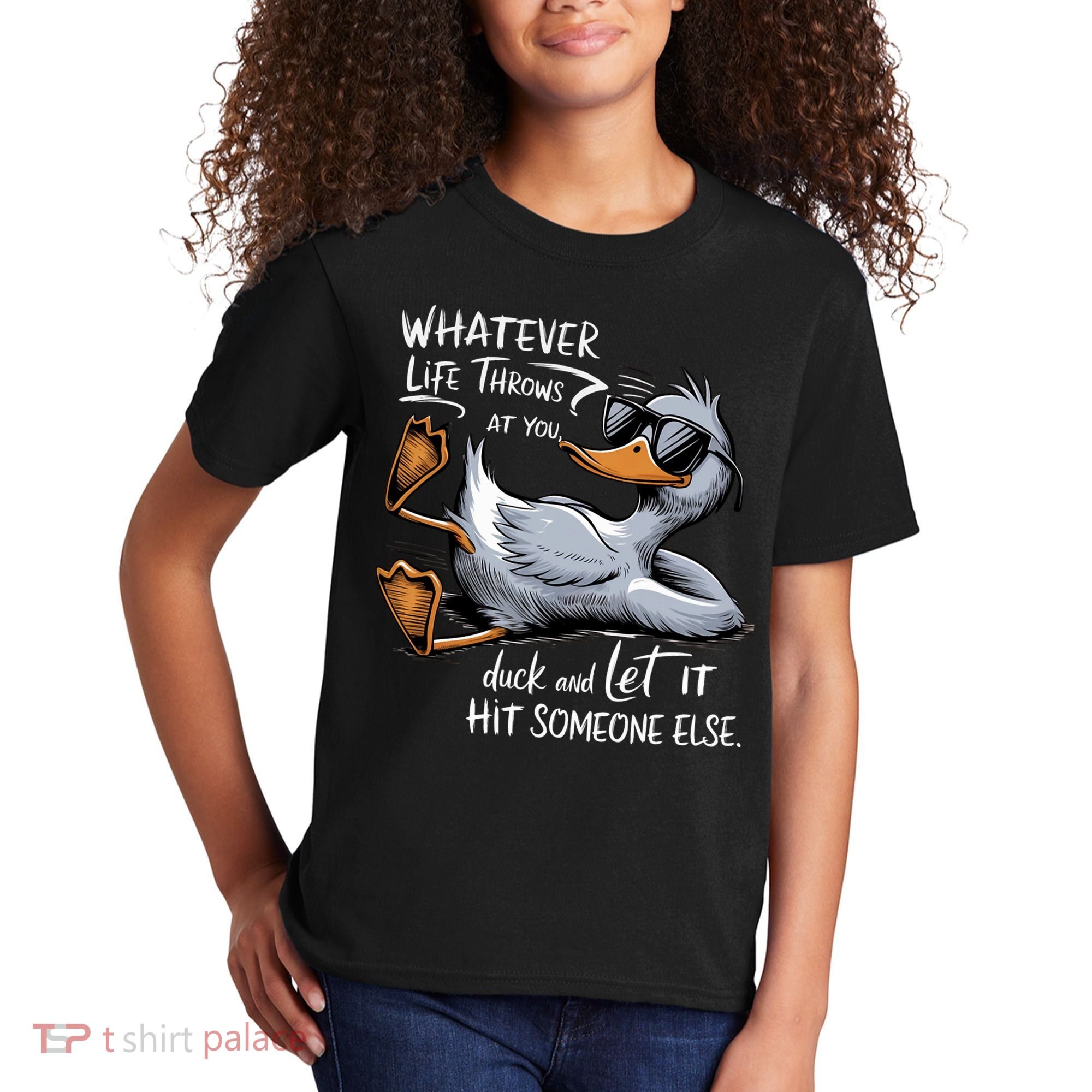 Whatever Life Throws At You Funny Funny Duck Meme Kids T-Shirt