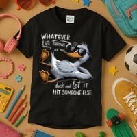 Whatever Life Throws At You Funny Funny Duck Meme Kids T-Shirt thumb 3