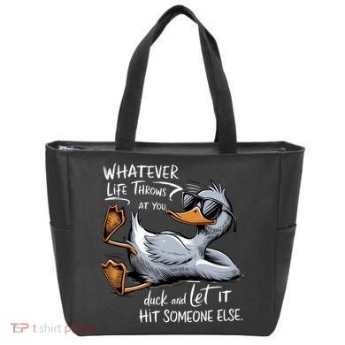 Whatever Life Throws At You Funny Funny Duck Meme Tote Bag