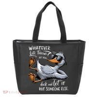 Whatever Life Throws At You Funny Funny Duck Meme Tote Bag thumb 0