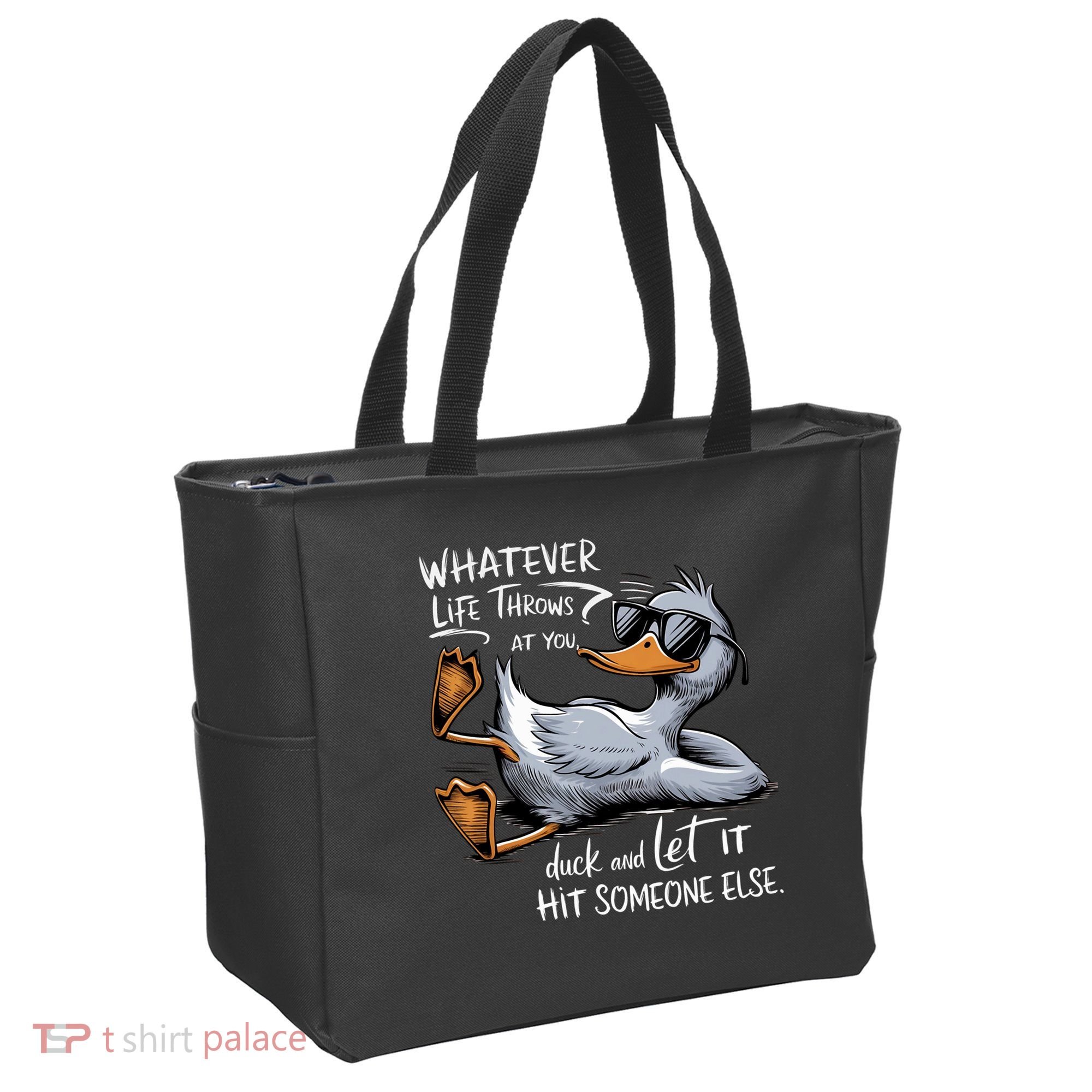 Whatever Life Throws At You Funny Funny Duck Meme Tote Bag