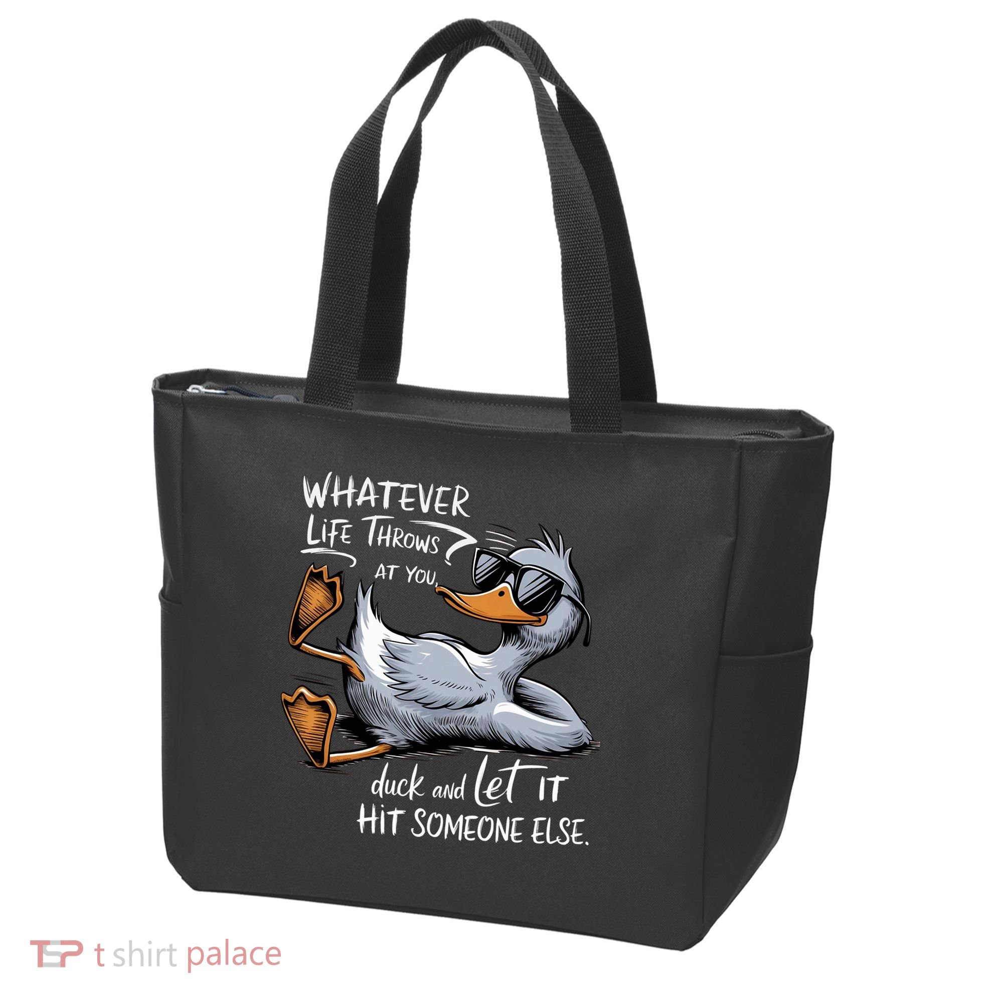 Whatever Life Throws At You Funny Funny Duck Meme Tote Bag