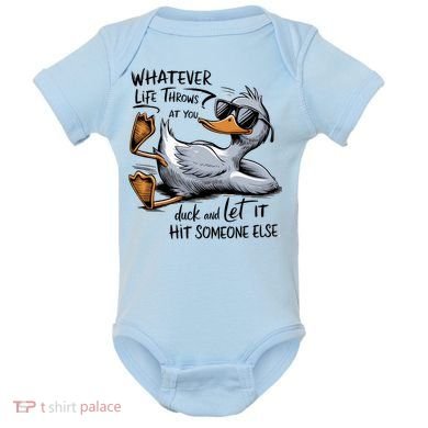 Whatever Life Throws At You Funny Funny Duck Meme Baby Bodysuit