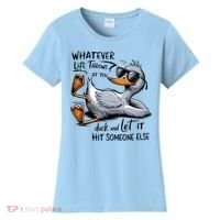 Whatever Life Throws At You Funny Funny Duck Meme Women's T-Shirt thumb 0