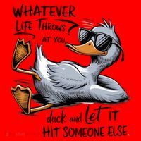 Whatever Life Throws At You Funny Funny Duck Meme Santa Hat thumb 1