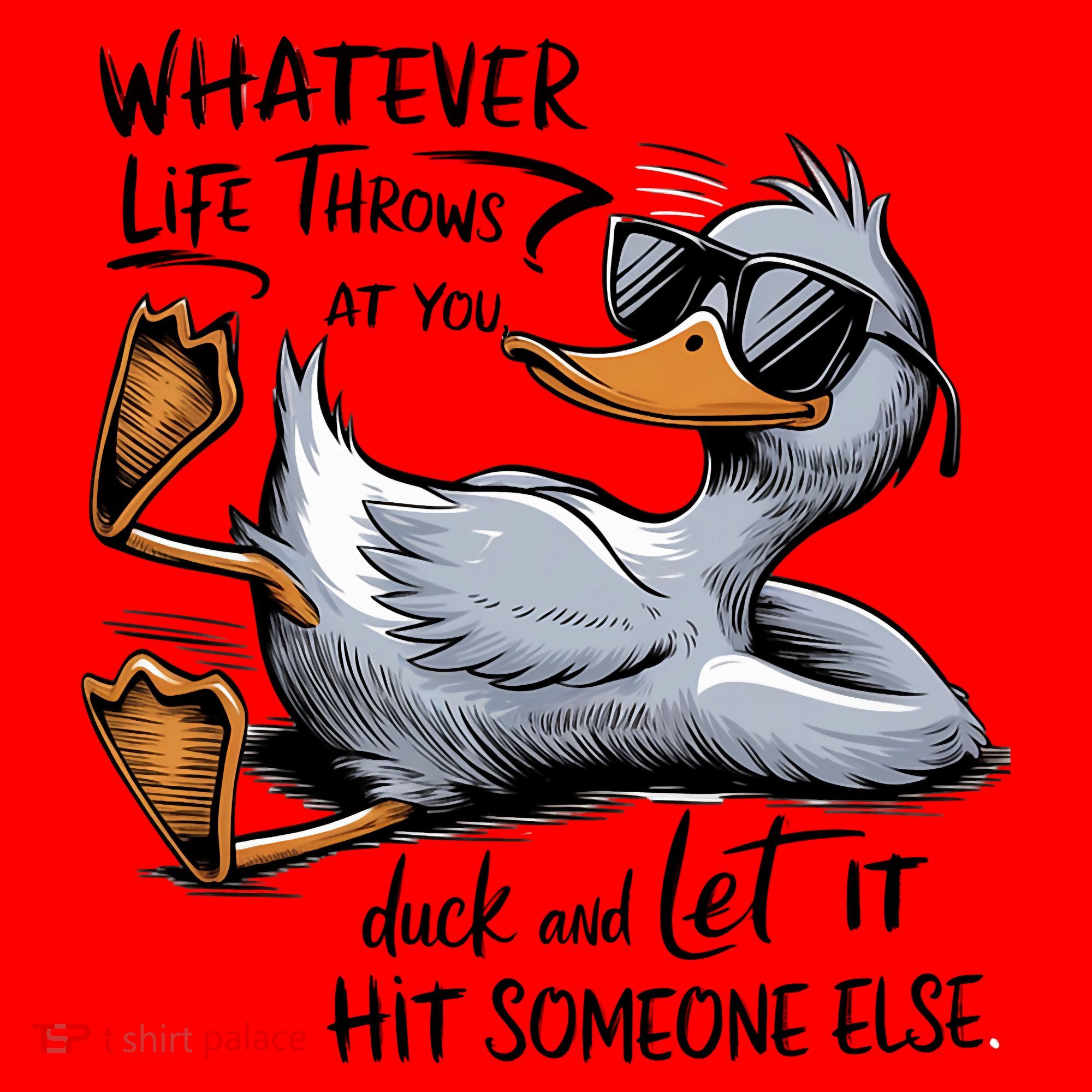 Whatever Life Throws At You Funny Funny Duck Meme Santa Hat