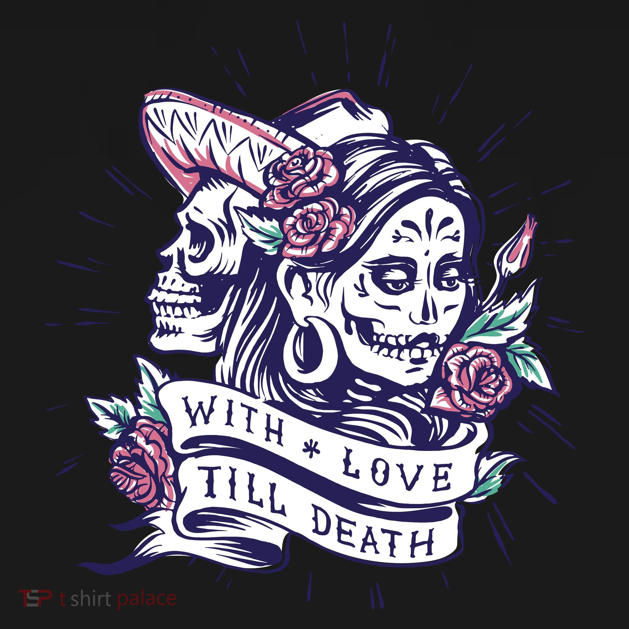 With Love Till Death Day Of The Dead Mousepad