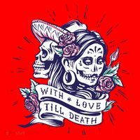 With Love Till Death Day Of The Dead Santa Hat thumb 1