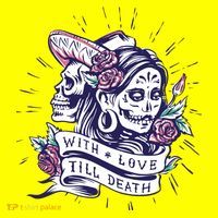 With Love Till Death Day Of The Dead Baby Bodysuit thumb 2