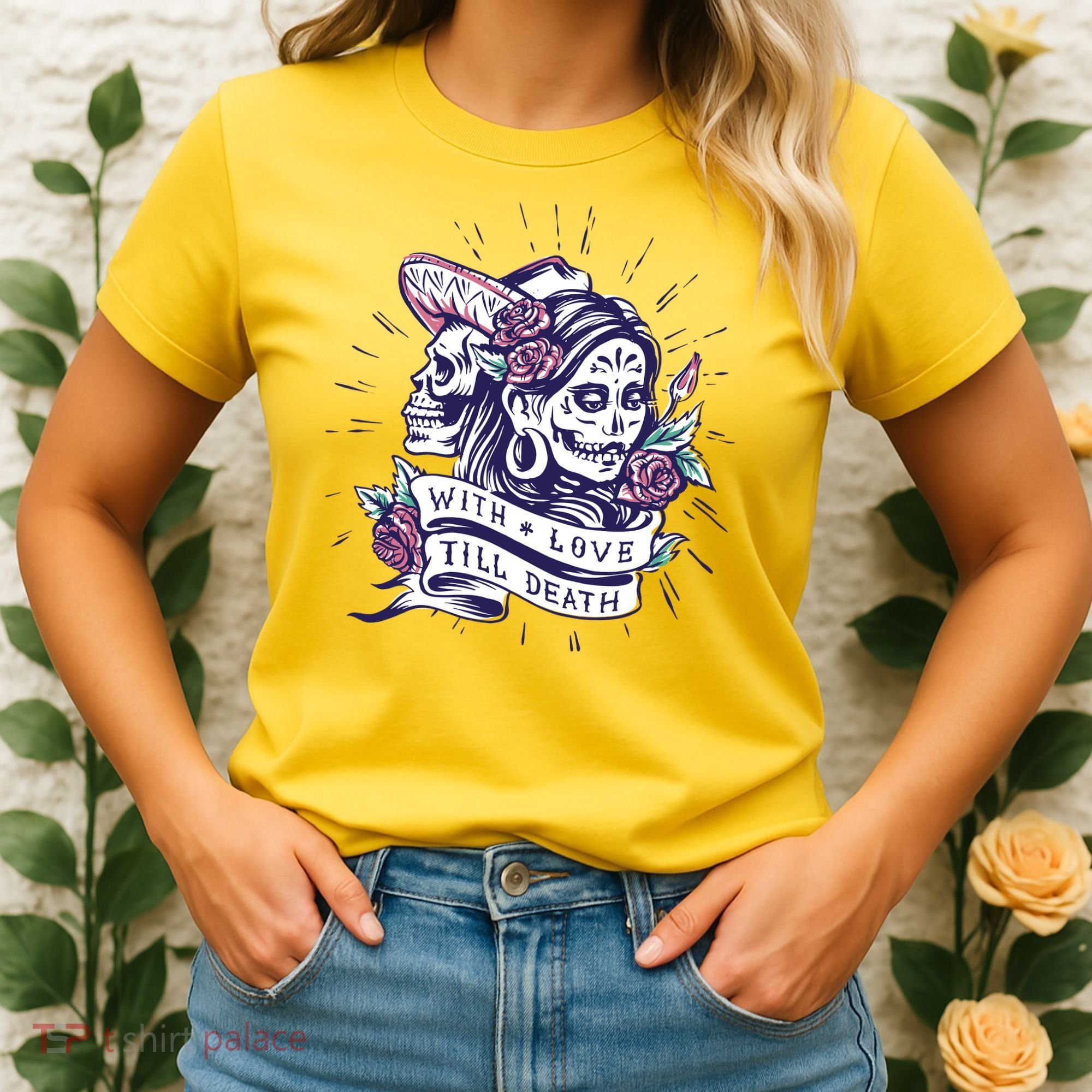 With Love Till Death Day Of The Dead Women's T-Shirt
