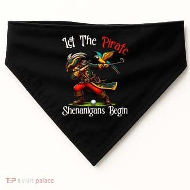 Wo Let The Pirate Shenanigans Begin Golf Pirate Halloween. USA-Made Doggie Bandana