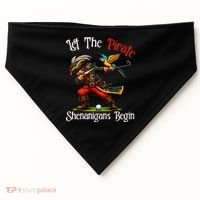Wo Let The Pirate Shenanigans Begin Golf Pirate Halloween. USA-Made Doggie Bandana thumb 0