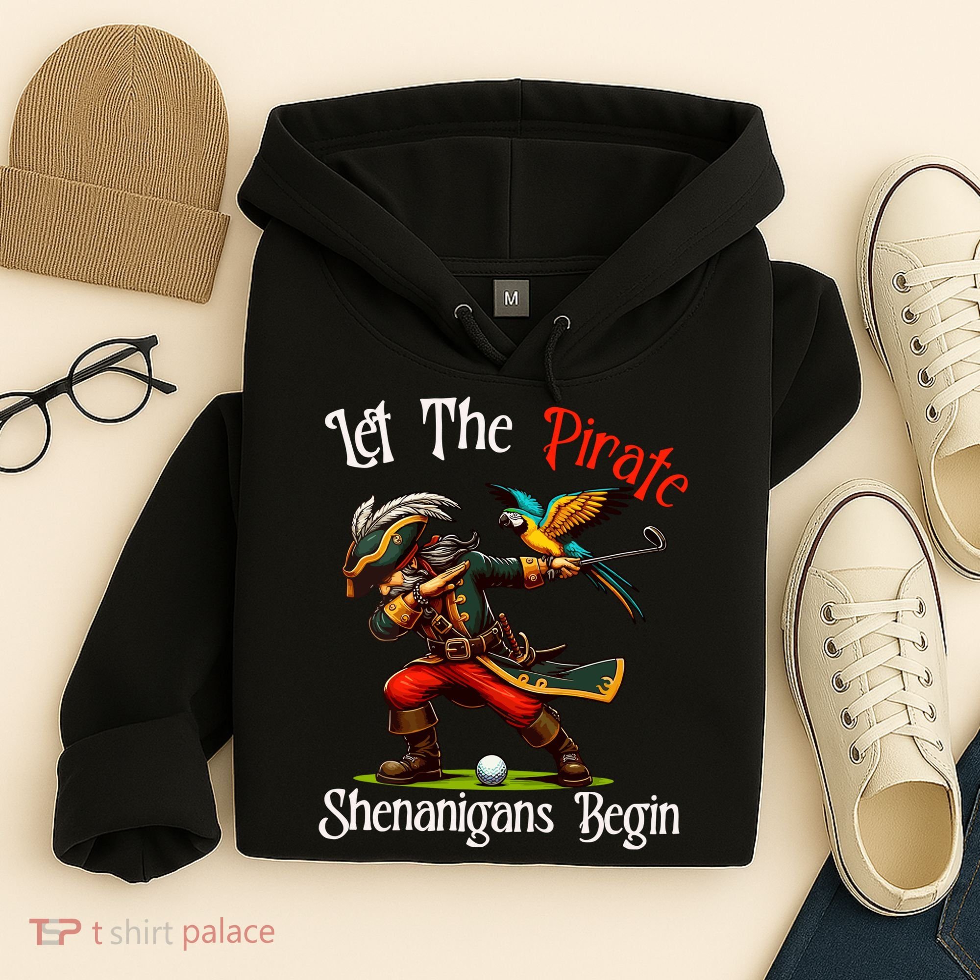 Wo Let The Pirate Shenanigans Begin Golf Pirate Halloween. Hoodie