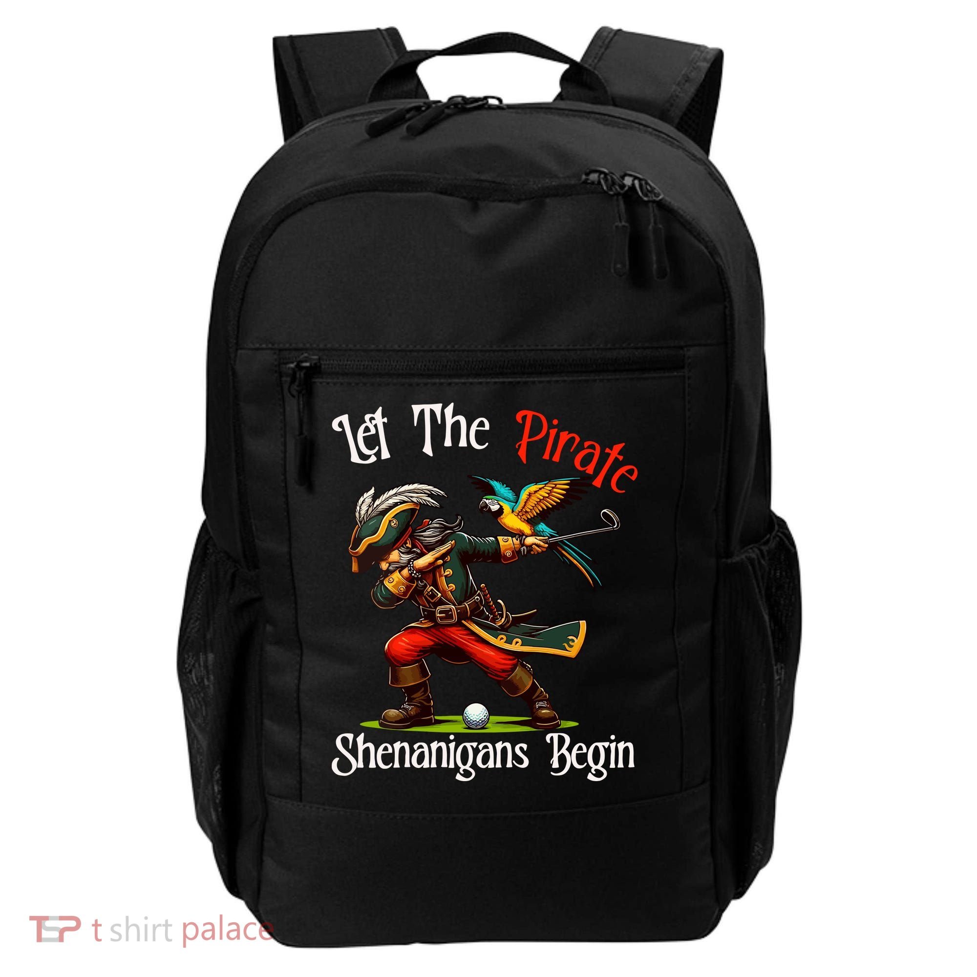 Wo Let The Pirate Shenanigans Begin Golf Pirate Halloween. Backpack