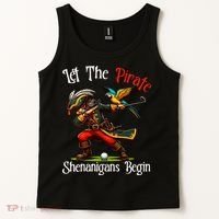 Wo Let The Pirate Shenanigans Begin Golf Pirate Halloween. Tank Top thumb 2