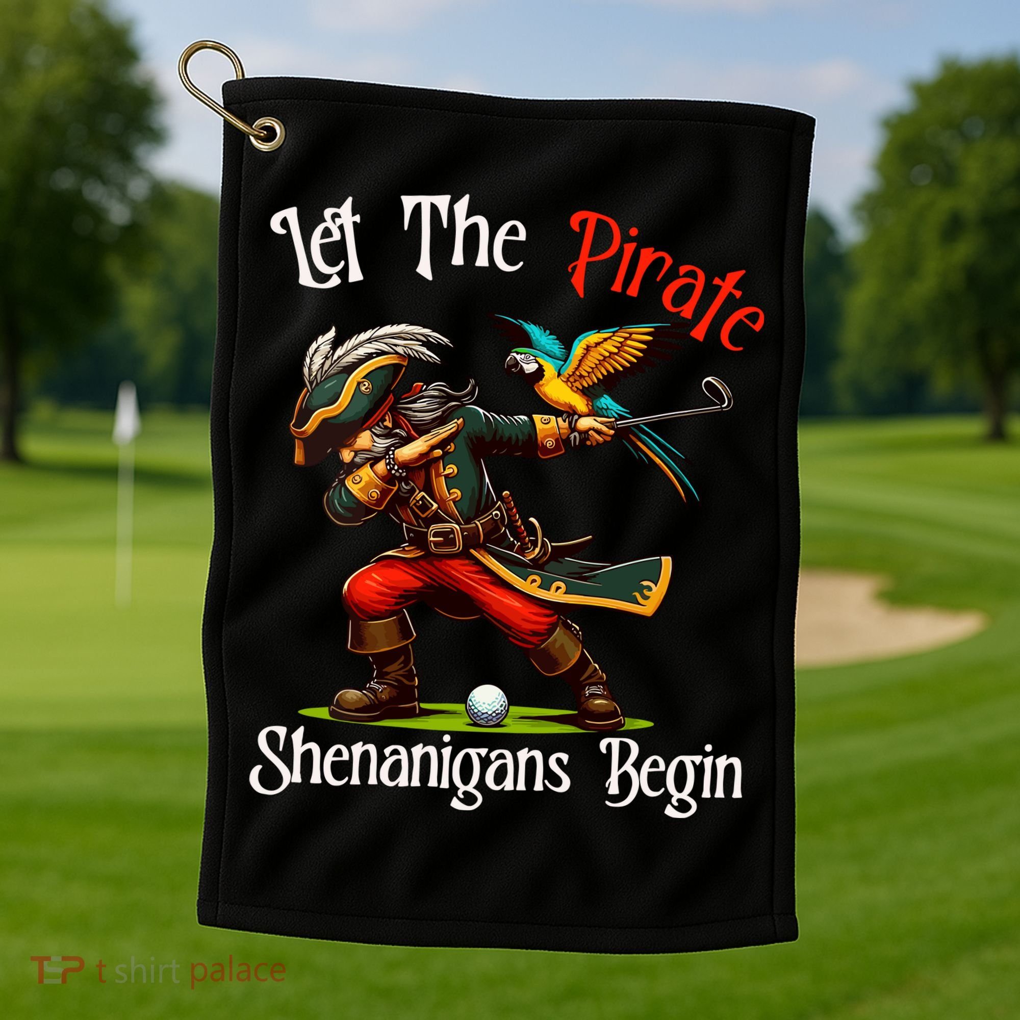 Wo Let The Pirate Shenanigans Begin Golf Pirate Halloween. Golf Towel