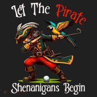 Wo Let The Pirate Shenanigans Begin Golf Pirate Halloween. Golf Towel thumb 3